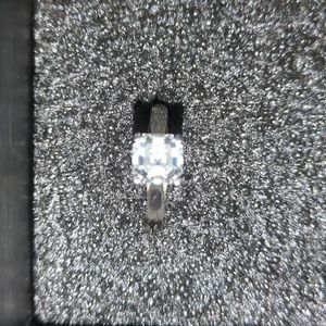 Moissonite engagement ring  1 ct Asher cut 925